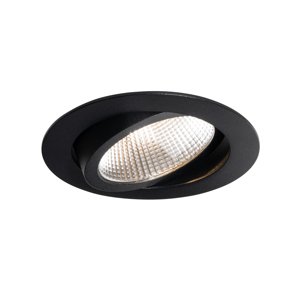 Zapuštěné bodové světlo černé 9,5 cm vč. LED 1300lm stmívatelné IP23 - Gaius