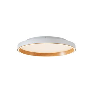 Designové stropní svítidlo bílé s dřevem 60 cm vč. LED 3-stupňový spínač - Ingo