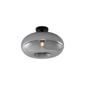 Art Deco stropní svítidlo černé s kouřovým sklem 40 cm - Busa