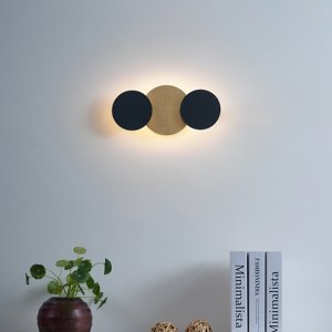 Moderní nástěnné svítidlo černé se zlatou vč. LED 3-stupňové stmívatelné 3-světelné - Sunrise 3