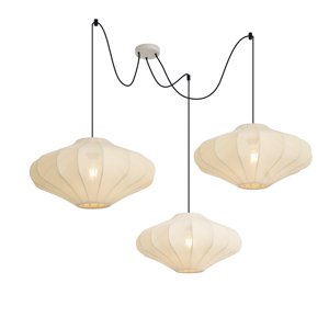 Japandi Závěsné svítidlo béžové 50cm 3-světelné - Plu