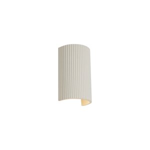 Skandinávská nástěnná lampa béžová půlkruhová 2-světelná - Plaster