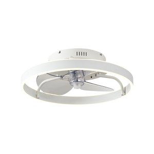 Stropní ventilátor bílý 50 cm vč. LED stmívatelný s dálkovým ovládáním - Maddy