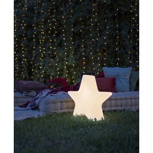 Stojací lampa bílá 45 cm včetně dobíjecí solární RGBW LED - Nova