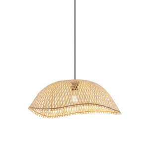 Boho závěsné svítidlo černé s bambusovými detaily - Lily
