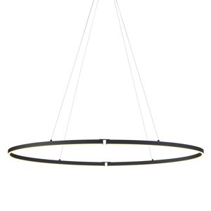 Designové závěsné svítidlo černé oválné 120 cm vč. LED 3-krokové stmívatelné - Ovallo