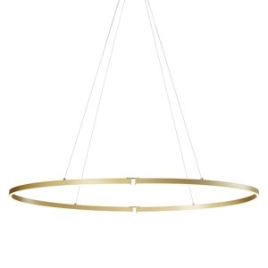 Designové závěsné svítidlo mosazné 120 cm vč. LED 3-krokové stmívatelné - Ovallo