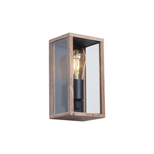 Průmyslové nástěnné svítidlo s dřevěným potiskem 26 cm IP44 - Charlois