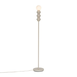 Retro stojací lampa béžová s matným sklem - Fedde