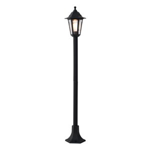 Klasické venkovní sloupkové svítidlo černé 122 cm IP44 - New Haven Hammered