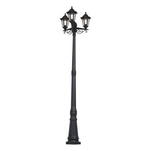 Klasické venkovní sloupkové svítidlo černé 217 cm IP44 - New Haven Hammered