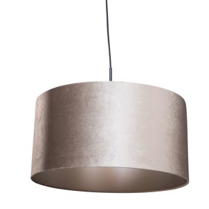 Závěsné svítidlo černé se sametovým stínidlem v barvě taupe 50 cm - Combi 1