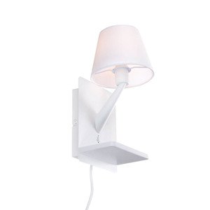 Moderní nástěnná lampa bílá s USB-C a indukční nabíječkou - Comfort