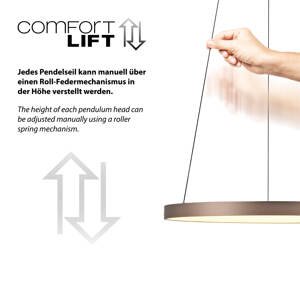 Designové závěsné svítidlo bronzové včetně stmívatelné LED Easylift - Hoop
