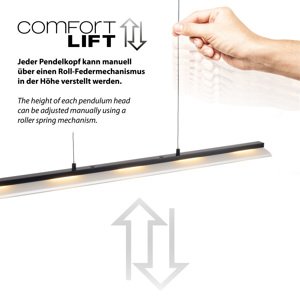 Designové závěsné svítidlo černé včetně stmívatelné LED 3-stupňové Easylift - Nele