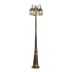 Klasická venkovní lucerna starožitná zlatá s čirým sklem 198 cm IP44 - London
