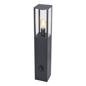 Moderní venkovní stojací lampa černá 80 cm se zásuvkou IP44 - Charlois
