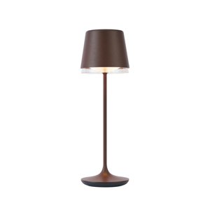 Stolní lampa rezavě hnědá vč. LED IP65 dobíjecí s nabíjecí stanicí - Bass