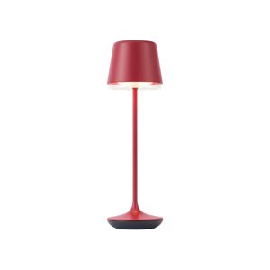 Stolní lampa červená vč. LED IP65 dobíjecí s nabíjecí stanicí - Treble