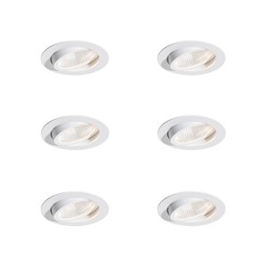 Sada 6 zapuštěných bodových svítidel bílá 9,5 cm vč. LED 1300 lm stmívatelná IP65 - Gaius
