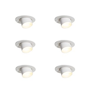 Sada 6 zapuštěných bodových svítidel bílá GU10 35mm kulatá naklápěcí - Installa