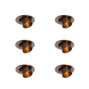 Sada 6 zapuštěných bodových svítidel tmavě bronzová GU10 35mm kulatá naklápěcí - Installa