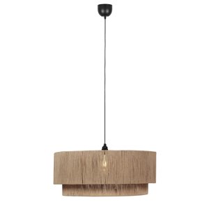 Závěsné svítidlo Japandi černé s hnědým lanem 60 cm - Smilla