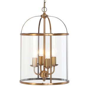 Vintage Pendant Lamp Bronze with Clear Glass 4-Lights - Pimpernel