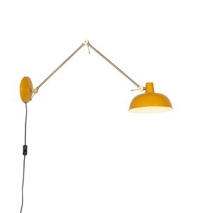 Chytrá nástěnná lampa ocelová žlutá s bronzem vč. WiFi P45 - Milou