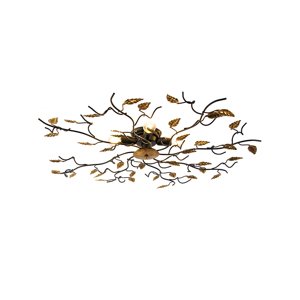 Chytré stropní svítidlo černé se zlatou barvou 80 cm 4-světla vč. 4 Wifi P45 - Foglie