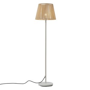 Venkovní stojací lampa bílá s béžovým lanovým stínidlem IP44 - Virginia Jayla